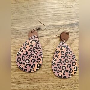 Leopard Print Teardrop Earrings